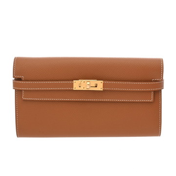 エルメス ケリーウォレット ロング ゴールド ヴォーエプソン レディース 財布 【中古】【purse】