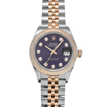 ロレックス レディ デイトジャスト 28 279171G オーベルジーヌ/ダイヤモンド レディース 時計 【中古】【wristwatch】