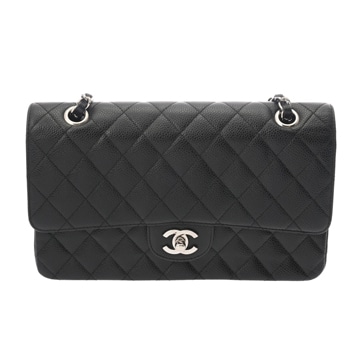 シャネル マトラッセ WフラップWチェーンショルダー 25 ブラック A01112 ラムスキン レディース バッグ 【中古】【bag】