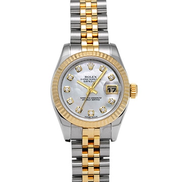 ロレックス デイトジャスト 179173NG ホワイトシェル/ダイヤモンド レディース 時計 【中古】【wristwatch】