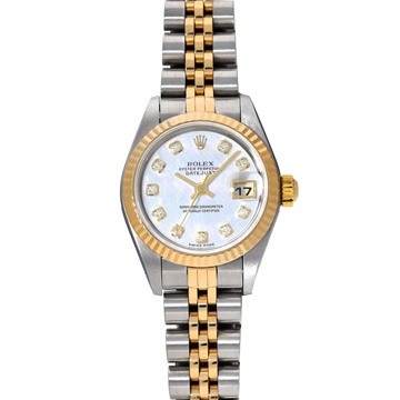 ロレックス デイトジャスト 79173NG ホワイトシェル/ダイヤモンド レディース 時計 【中古】【wristwatch】