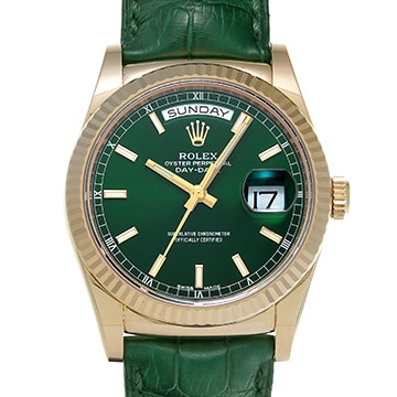 ロレックス デイデイト 36 118138 グリーン メンズ 時計 【中古】【wristwatch】