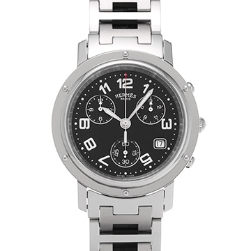 エルメス クリッパー クロノグラフ CL1.910 ブラック メンズ 時計 【中古】【wristwatch】