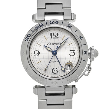 カルティエ パシャC メリディアン GMT W31029M7 シルバー ユニセックス 時計 【中古】【wristwatch】