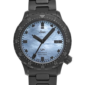 ジン U1.S.Perlmutt.S U1.S.Perlmutt.S ブラック メンズ 時計 【中古】【wristwatch】