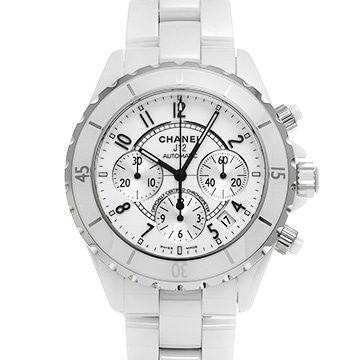 シャネル J12 クロノグラフ 41MM H1007 ホワイトラッカー/シルバー メンズ 時計 【中古】【wristwatch】