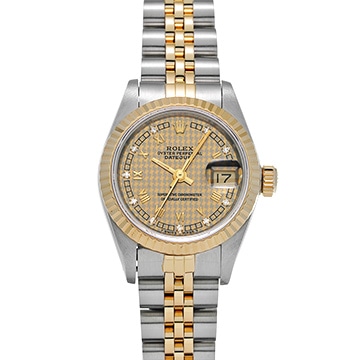ロレックス デイトジャスト 69173G シャンパンハウンズトゥース/ダイヤモンド レディース 時計 【中古】【wristwatch】
