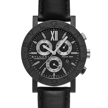 ブルガリ ブルガリブルガリ カーボンゴールド クロノグラフ ローマ 125周年記念モデル BBW38CGLDCH/N ブラック/シルバー メンズ 時計 【中古】【wristwatch】