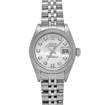 ロレックス デイトジャスト 79174NG ホワイトシェル/ダイヤモンド レディース 時計 【中古】【wristwatch】