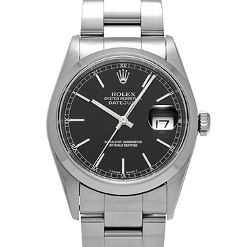 ロレックス デイトジャスト 16200 ブラック メンズ 時計 【中古】【wristwatch】