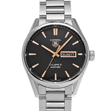 タグ ホイヤー カレラ キャリバー5 デイデイト WAR201C.BA0723 ブラック メンズ 時計 【中古】【wristwatch】