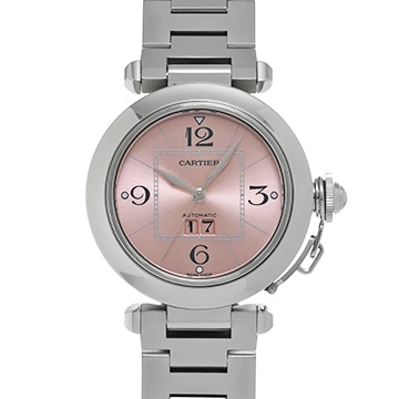 カルティエ パシャC ビッグデイト W31058M7 ピンク ユニセックス 時計 【中古】【wristwatch】