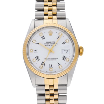 ロレックス デイトジャスト 16013 ホワイト/ダイヤモンド メンズ 時計 【中古】【wristwatch】