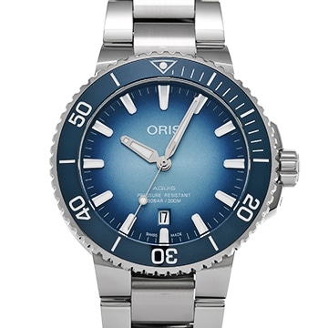 オリス アクイス デイト レイクバイカル リミテッドエディション 01 733 7730 4175 ブルー メンズ 時計 【中古】【wristwatch】