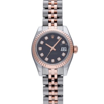 ロレックス デイトジャスト 179171G ブラック/ダイヤモンド レディース 時計 【中古】【wristwatch】