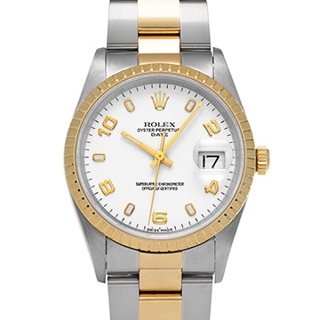 ロレックス オイスターパーペチュアル デイト 15223 ホワイト メンズ 時計 【中古】【wristwatch】