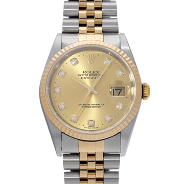 ロレックス デイトジャスト 16233G シャンパン/ダイヤモンド メンズ 時計 【中古】【wristwatch】