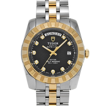 チューダー / チュードル クラシック デイトデイ 23013 ブラック/ダイヤモンド メンズ 時計 【中古】【wristwatch】
