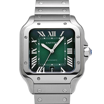 カルティエ サントス ドゥ カルティエ LM WSSA0062 グリーン メンズ 時計 【中古】【wristwatch】