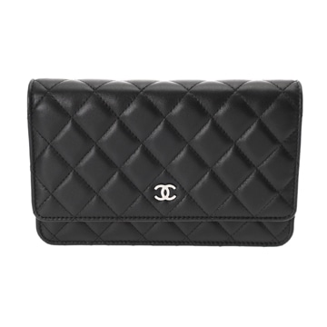 シャネル マトラッセ クラシック チェーンウォレット ブラック AP0250 ラムスキン レディース バッグ 【中古】【bag】
