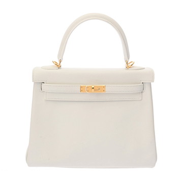 エルメス ケリー 25 内縫い 2WAY ニューホワイト ヴォースイフト レディース バッグ 【中古】【bag】