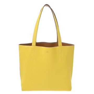 エルメス ドゥブルセンス 36 リバーシブル セサミ/ライム トリヨンクレマンス レディース バッグ 【中古】【bag】