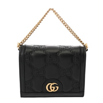 グッチ GGマトラッセ GGミニショルダーバッグ ブラック 723777･203887 レザー レディース バッグ 【中古】【bag】