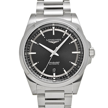 ロンジン コンクエスト L3.830.4.52.6 マットブラック メンズ 時計 【中古】【wristwatch】