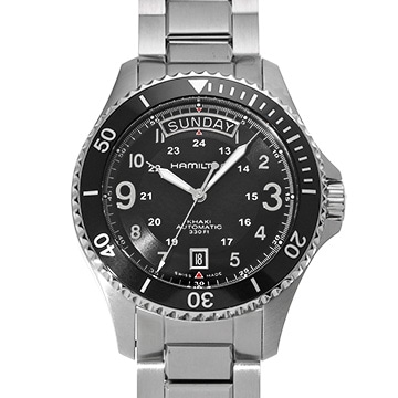 ハミルトン カーキ ネイビー スキューバ オート H64515133 ブラック メンズ 時計 【中古】【wristwatch】