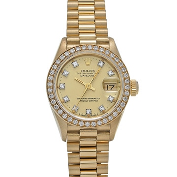ロレックス デイトジャスト 69138G シャンパン/ダイヤモンド レディース 時計 【中古】【wristwatch】