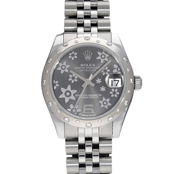 ロレックス デイトジャスト 178344 グレーフラワー ユニセックス 時計 【中古】【wristwatch】