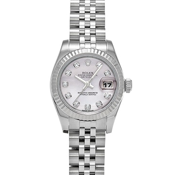 ロレックス デイトジャスト 179174NG ホワイトシェル/ダイヤモンド レディース 時計 【中古】【wristwatch】