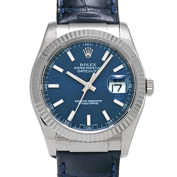 ロレックス デイトジャスト 116139 ブルー メンズ 時計 【中古】【wristwatch】