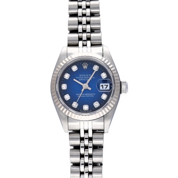 ロレックス デイトジャスト 69174G ブルー・グラデーション/ダイヤモンド レディース 時計 【中古】【wristwatch】