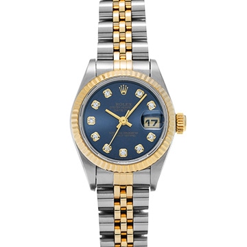 ロレックス デイトジャスト 69173G ブルー/ダイヤモンド レディース 時計 【中古】【wristwatch】