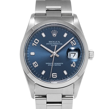ロレックス オイスターパーペチュアル デイト 34 15200 ブルー メンズ 時計 【中古】【wristwatch】