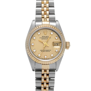 ロレックス デイトジャスト 69173G シャンパン/ダイヤモンド レディース 時計 【中古】【wristwatch】