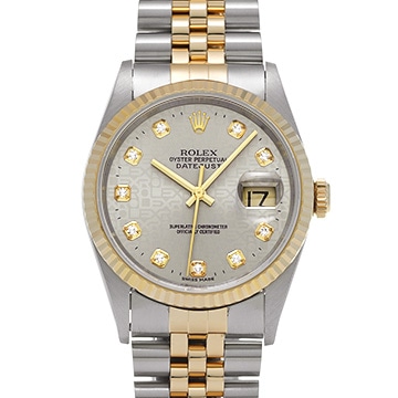 ロレックス デイトジャスト 16233G グレーコンピュータ/ダイヤモンド メンズ 時計 【中古】【wristwatch】