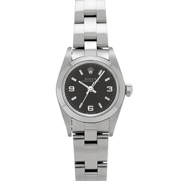 ロレックス オイスターパーペチュアル 76080 ブラック レディース 時計 【中古】【wristwatch】