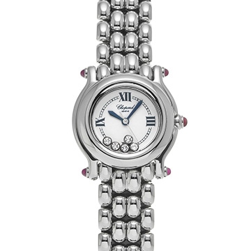 ショパール ハッピースポーツ 27/8250-21 ホワイト/ダイヤモンド レディース 時計 【中古】【wristwatch】
