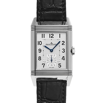 ジャガー ルクルト レベルソ クラシック ラージ デュオ スモールセコンド Q3848420 シルバーグレー/ブラック メンズ 時計 【中古】【wristwatch】