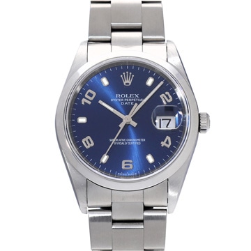 ロレックス オイスターパーペチュアル デイト 15200 ブルー メンズ 時計 【中古】【wristwatch】