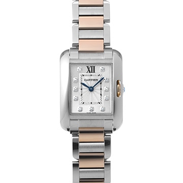 カルティエ タンク アングレーズ SM WT100024 シルバー/ダイヤモンド レディース 時計 【中古】【wristwatch】