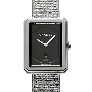 シャネル ボーイフレンド ツイード H4878 ブラック レディース 時計 【中古】【wristwatch】