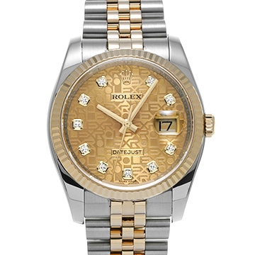 ロレックス デイトジャスト 116233G シャンパンコンピュータ/ダイヤモンド メンズ 時計 【中古】【wristwatch】