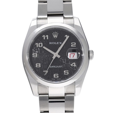 ロレックス デイトジャスト 116200 ブラックコンピュータ メンズ 時計 【中古】【wristwatch】