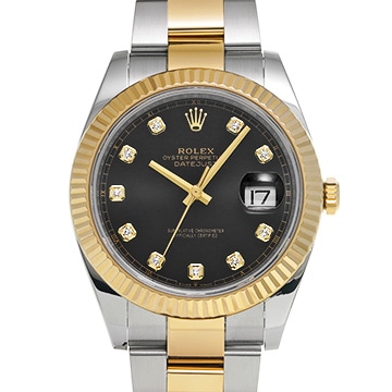 ロレックス デイトジャスト 41 126333G ブラック/ダイヤモンド メンズ 時計 【中古】【wristwatch】