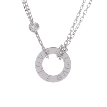 カルティエ ラブサークル ネックレス 2PD シルバー CRB7219400 K18ホワイトゴールド WG レディース ジュエリー 【中古】【jewelry】