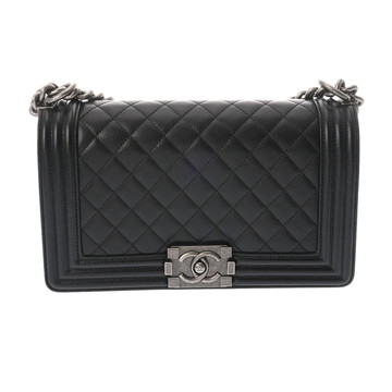 シャネル ボーイシャネル チェーンショルダー 25cm  ブラック A67086 キャビアスキン レディース バッグ 【中古】【bag】