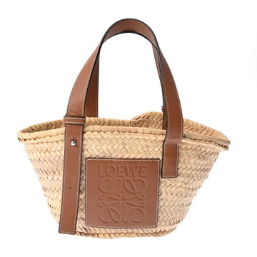 ロエベ バスケットバッグ スモール ナチュラル/タン 327.02.S93 ラフィア/カーフ レディース バッグ 【中古】【bag】